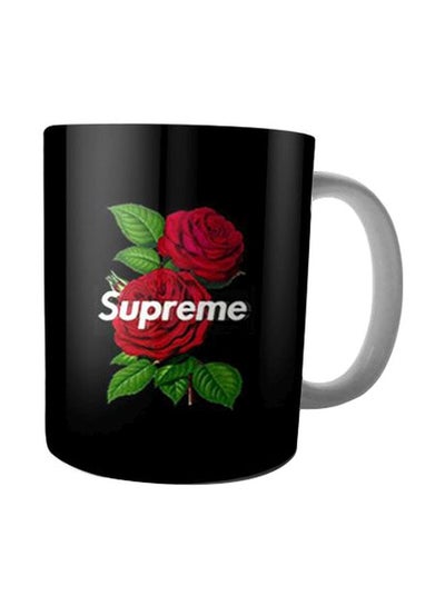 Buy Printed Ceramic Mug Black/Red/Green in Egypt