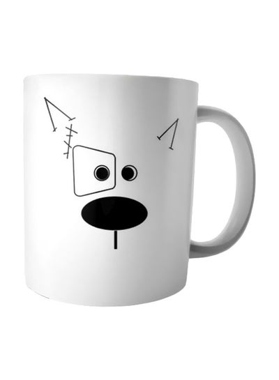 Buy Printed Ceramic Mug White/Black in Egypt