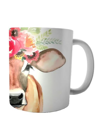 Buy Printed Ceramic Mug White/Brown/Pink in Egypt