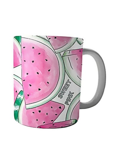 Buy Printed Ceramic Mug Pink/White in Egypt