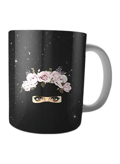 Buy Printed Ceramic Mug Black/White/Pink Standard Size in Egypt