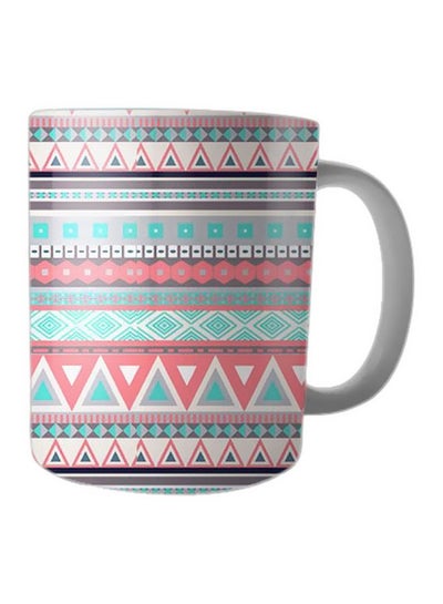 Buy Printed Ceramic Mug Blue/Pink/White in Egypt