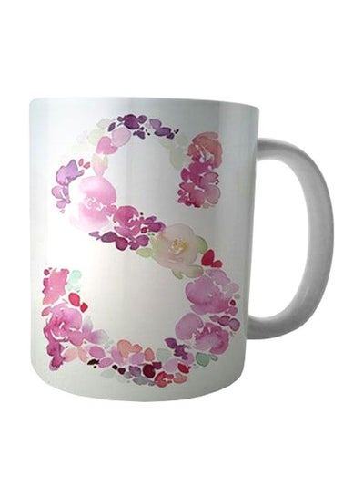 Buy Printed Ceramic Mug White/Pink/Red in Egypt