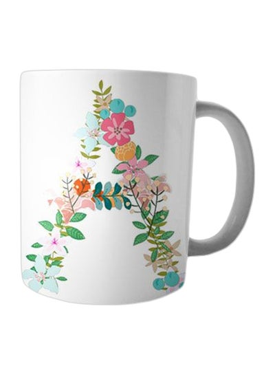 Buy Printed Ceramic Mug White/Pink/Green in Egypt