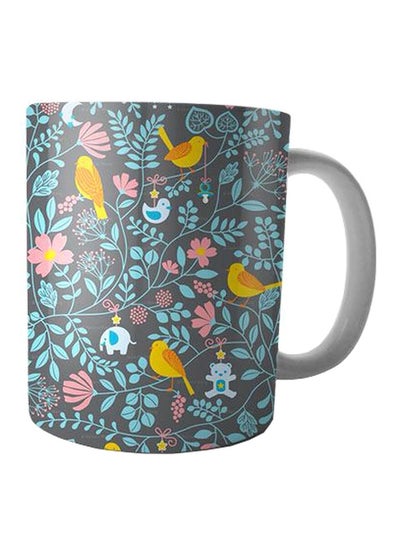 Buy Printed Ceramic Mug Black/Blue/Pink in Egypt