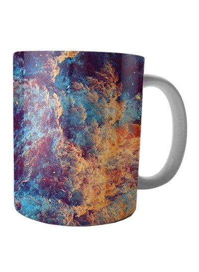 Buy Printed Ceramic Mug Blue/Orange in Egypt