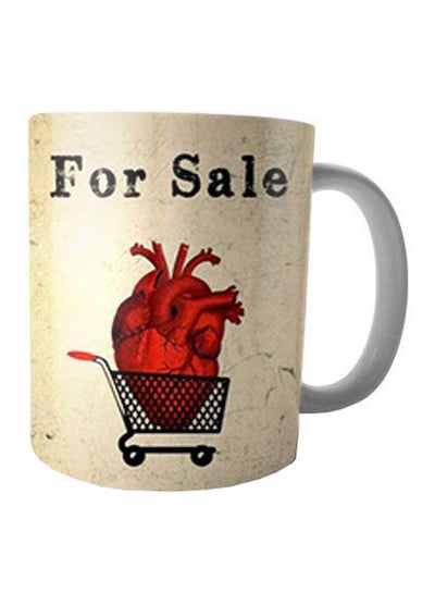 Buy Printed Ceramic Mug Beige/Red/Black in Egypt