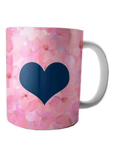 Buy Printed Ceramic Mug Pink/Blue/White in Egypt