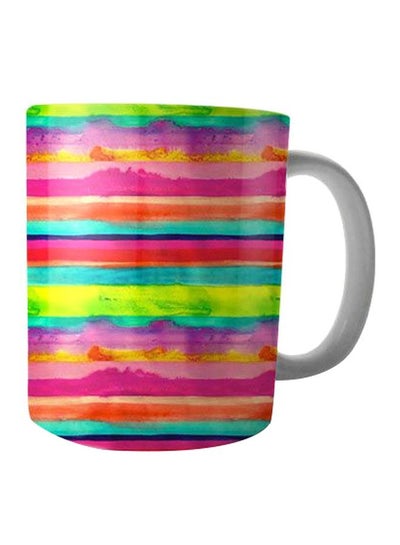 Buy Printed Ceramic Mug Pink/Green/Blue in Egypt