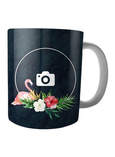 Buy Printed Ceramic Mug Black/White/Pink in Egypt