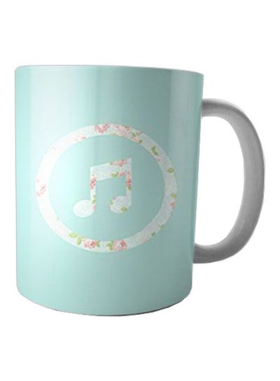 Buy Printed Ceramic Coffee Mug Blue/Pink/Green Standard Size in Egypt