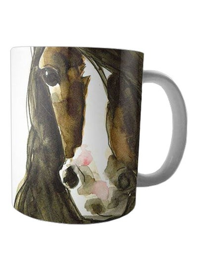 Buy Printed Ceramic Mug Brown/White in Egypt