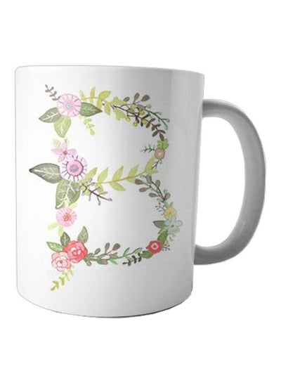 Buy Printed Ceramic Mug White/Green/Pink in Egypt