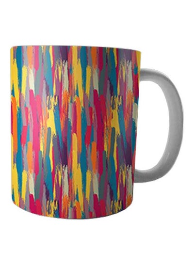 Buy Printed Ceramic Mug Blue/Yellow/Green in Egypt