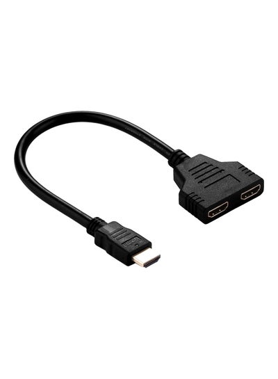 اشتري كابل محول من HDMI إلى HDMI مزدوج أسود في السعودية