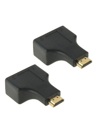 Buy 2-Piece HDMI To Dual Port RJ45 Network Cable Extender Black/Gold in Egypt