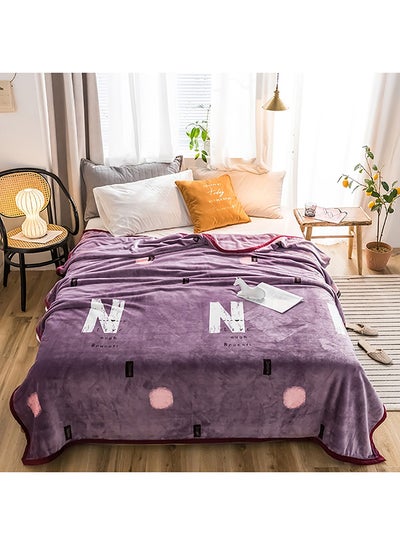 Buy Soft Letter Printed Comfortable Blanket cotton Purple 1.2meter in Saudi Arabia