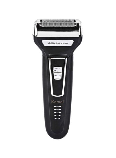 Buy KM-6558 3 In 1 Twin Blade Reciprocating Three Blades Electric Shaver Travel Use Safe Razor Black/Silver ‎19.8x16.6x4.8cm in Egypt