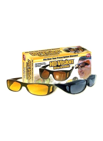 Buy 2-Piece HD Vision 3D Glasses Black/Orange in Egypt
