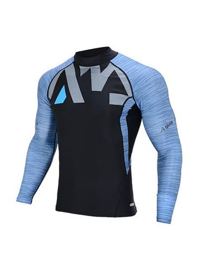 Buy DIVISION-Men's Rashguard LS(BLUE Print) - XXL in UAE