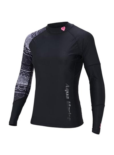 Buy ILLUSION-Women's Rashguard LS(BLACK Print) M in UAE