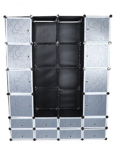 Buy 24 Cubes Modular Storage Wardrobe Black/Grey in UAE