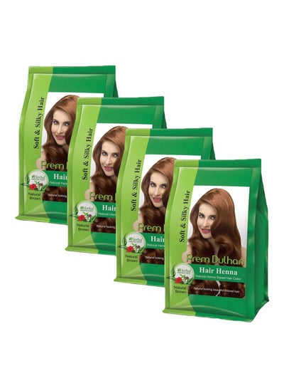 Buy Pack Of 4 Hair Henna Natural Henna Based Hair Color Natural Brown 125grams in Egypt