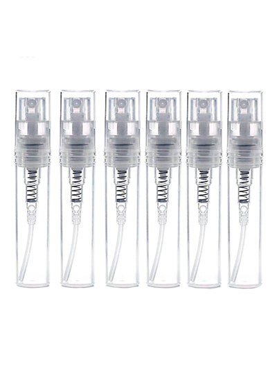 Buy Pack Of 6 Portable Refillable Glass Spray Bottle Clear in Saudi Arabia