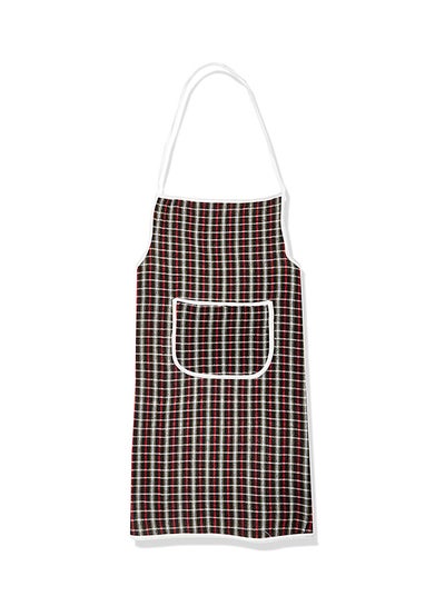 Buy Checked Design Cotton Kitchen Apron With Front Pocket Red/Black 74 x 51cm in Egypt