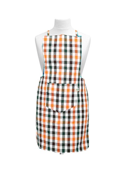 Buy Set Of 3 Checked Design Cotton Kitchen Apron With Front Pocket Multicolour 29 x 20inch in Egypt