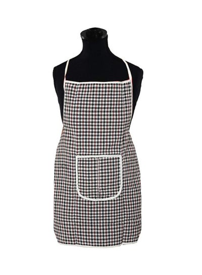 Buy Checked Design Cotton Kitchen Apron With Front Pocket Multicolour 74 x 51cm in Egypt