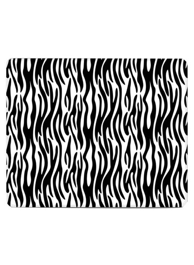 Buy Zebra Stripes Non-Slip Gaming Mousepad Black/White in Egypt