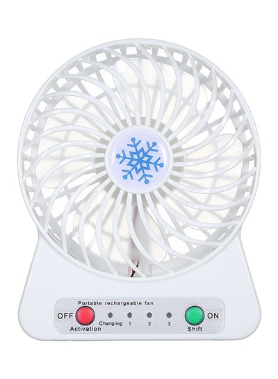 Buy Portable Mini Handheld Fan With Flash Light FS051 White in UAE