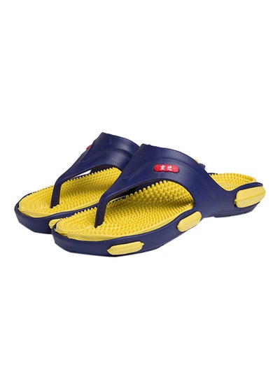 Buy Flops Beach Casual Flip Flops Blue/Yellow in UAE