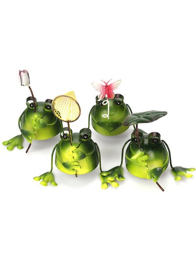 اشتري 4-Piece Iron Frog Shape Decorative Oranament أخضر في الامارات