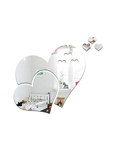 Buy Heart Removable Mordern Acrylic Mirror Wall Sticker Multicolour in UAE