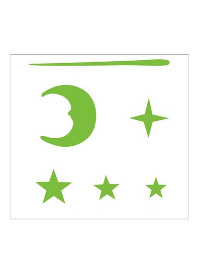 Buy 216-Piece Luminous Stars Moon Wall Sticker Green in UAE