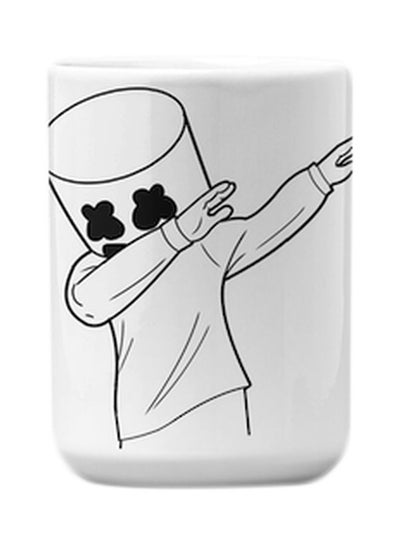 Buy Marshmello Fortnite Dance Printed Mug Black/White 9.2x7.7centimeter in UAE