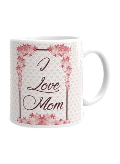 Buy Printed Ceramic Mug White/Pink/Brown in Egypt