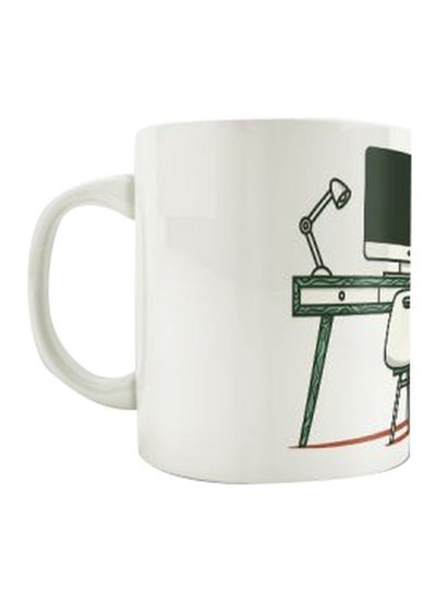 Buy Printed Ceramic Mug White/Green/Black in Egypt