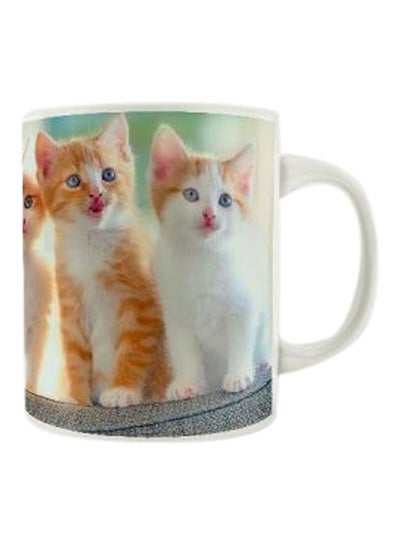 Buy Cat Printed Mug White/Yellow/Grey Standard in Egypt