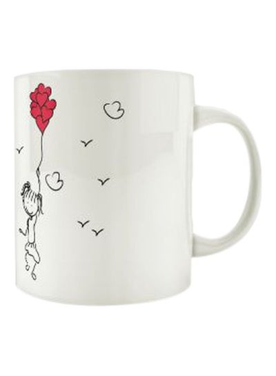 Buy Printed Ceramic Mug White/Black/Red in Egypt