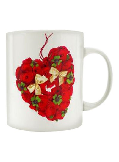 Buy Printed Ceramic Coffee Mug White/Red/Green in Egypt