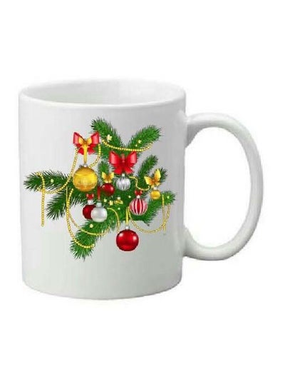 Buy Printed Ceramic Mug White/Red/Green in Egypt