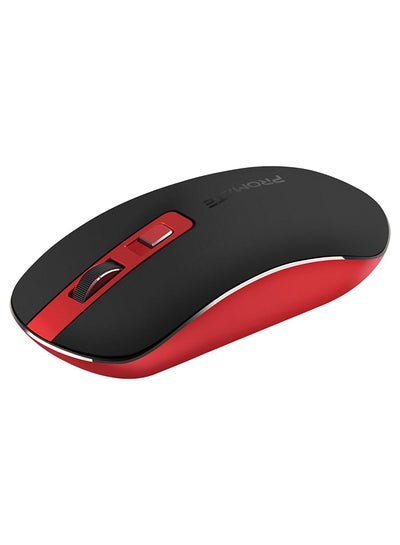 Buy Slim Wireless Mouse, 2.4Ghz High Precision Wireless Mouse with Nano Receiver, Auto Power Saving, Adjustable 1600 DPI and Aluminium Unibody Design for Laptops, Apple MacBook, PC, Suave Red Black/Red Black/Red in UAE