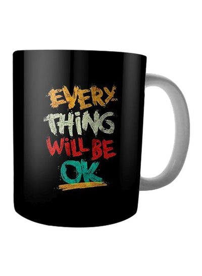 Buy Printed Ceramic Mug Black/Yellow/Blue Standard in Egypt