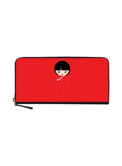 Buy Japanese Doll Classic Zip Wallet Red in UAE