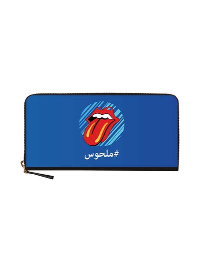 Buy Malhoos Crazy Classic Zip Wallet Blue in UAE