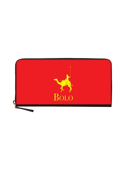 Buy Bolo Classic Zip Wallet Red in UAE