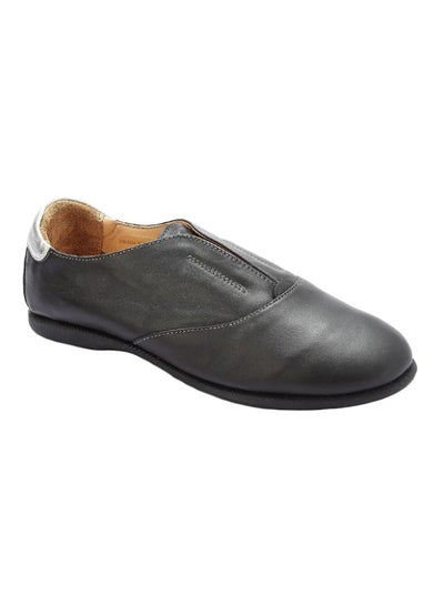 Buy Leather Slip-on Shoes Black in Egypt
